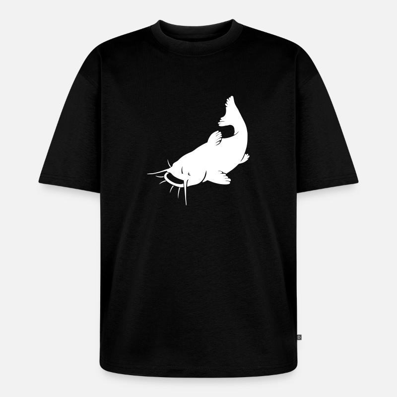 Catfish Silhouette - Unisex Premium Oversized Bio T-Shirt - Schwarz