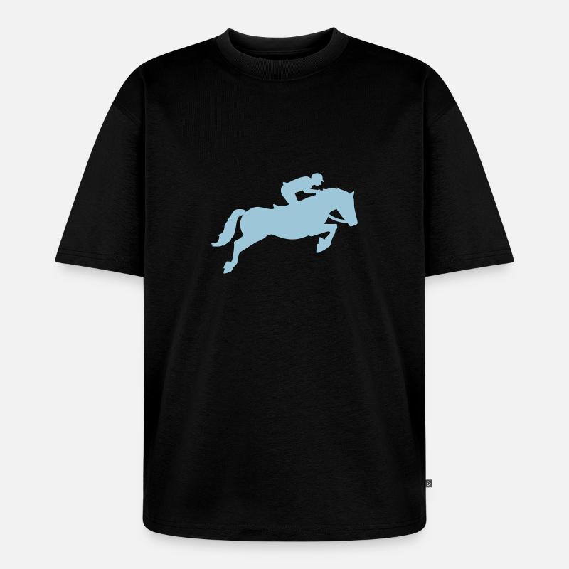 Springreiten - Unisex Premium Oversized Bio T-Shirt - Schwarz
