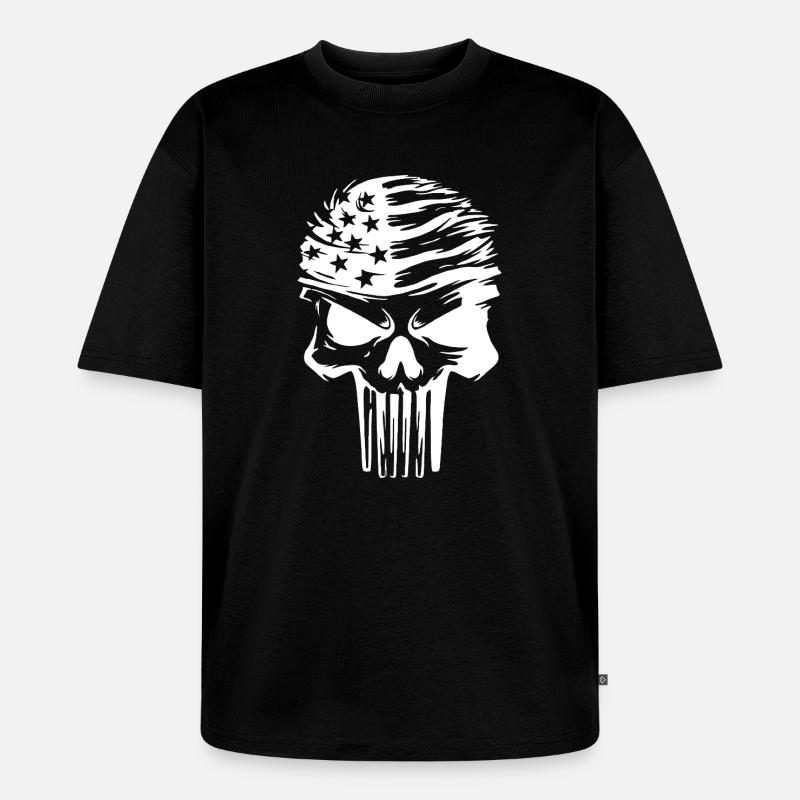 Conception graphique de crâne étoilé - T-shirt Premium bio oversize Unisexe - noir