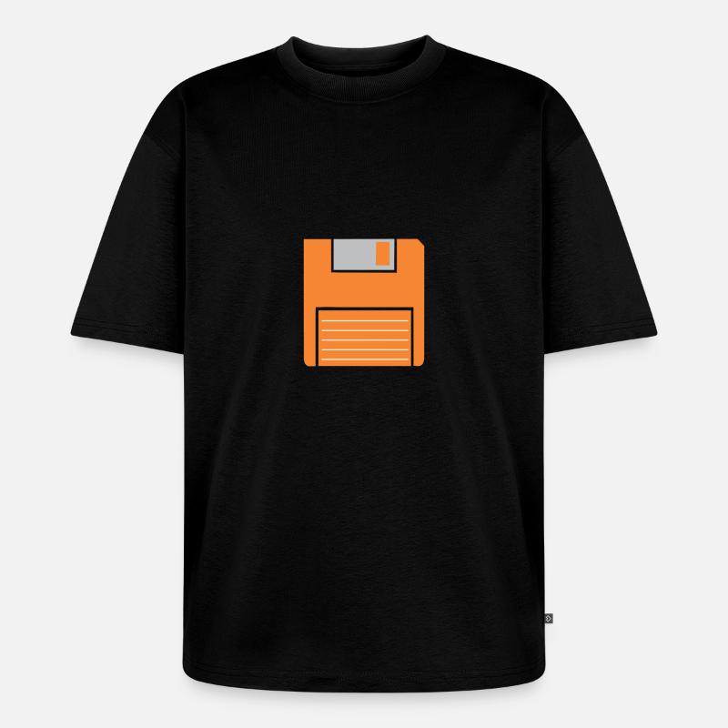 Retro-Diskette - Unisex Premium Oversized Bio T-Shirt - Schwarz