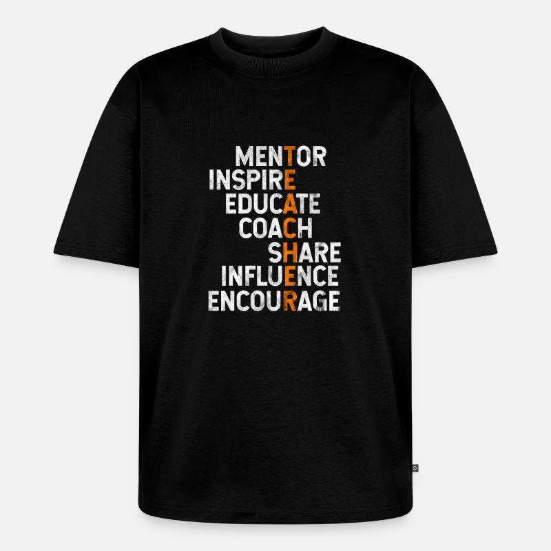 Geschenk für Lehrer oder Lehrerin - Unisex Premium Oversized Bio T-Shirt - Schwarz