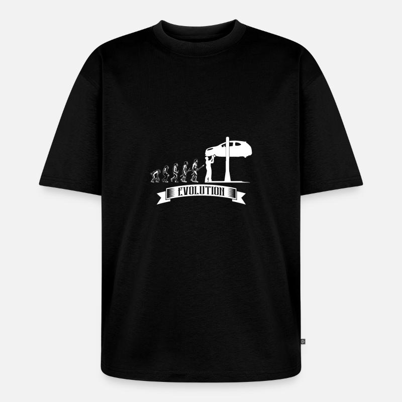 Evolution: KFZ Mechaniker KFZ Mechatroniker - Unisex Premium Oversized Bio T-Shirt - Schwarz