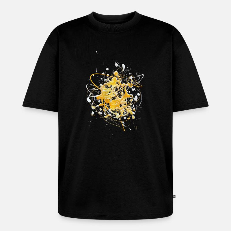 Yellowwhite.Splash - Unisex Premium Oversized Bio T-Shirt - Schwarz