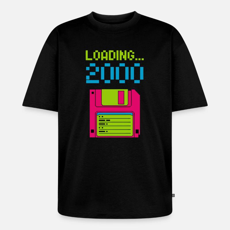 Loading 2000 Disketten-Design Retro Pixel Design - Unisex Premium Oversized Bio T-Shirt - Schwarz