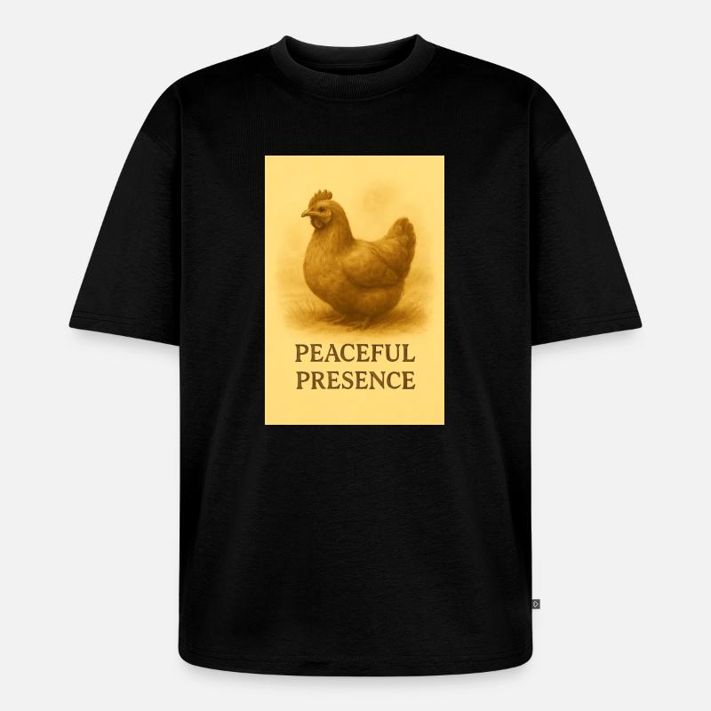 Stille Hühnerpräsenz - Unisex Premium Oversized Bio T-Shirt - Schwarz