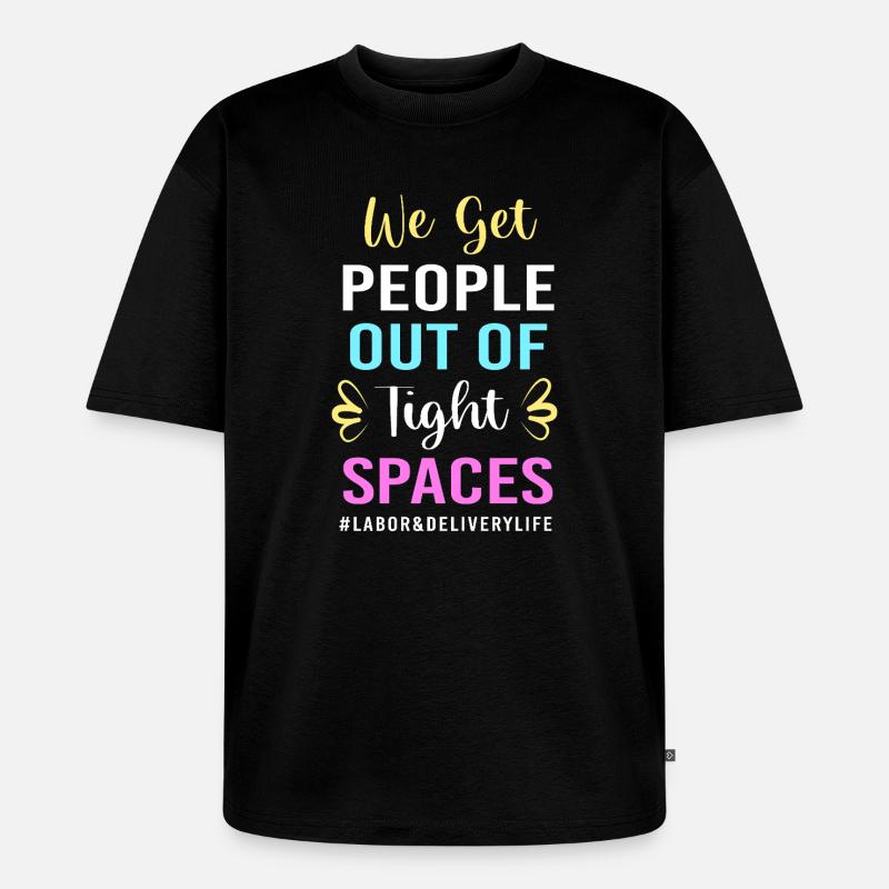 Hebamme Entbindung - Unisex Premium Oversized Bio T-Shirt - Schwarz
