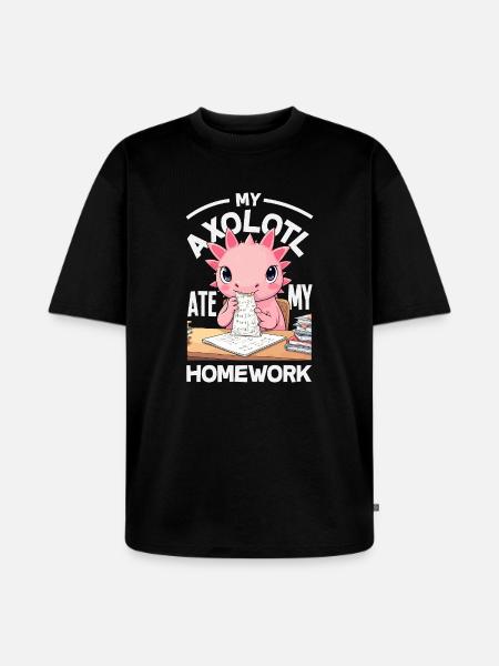 Søte axolotl kawaii axolotl-elskere - Premium økologisk oversized unisex T-skjorte - svart