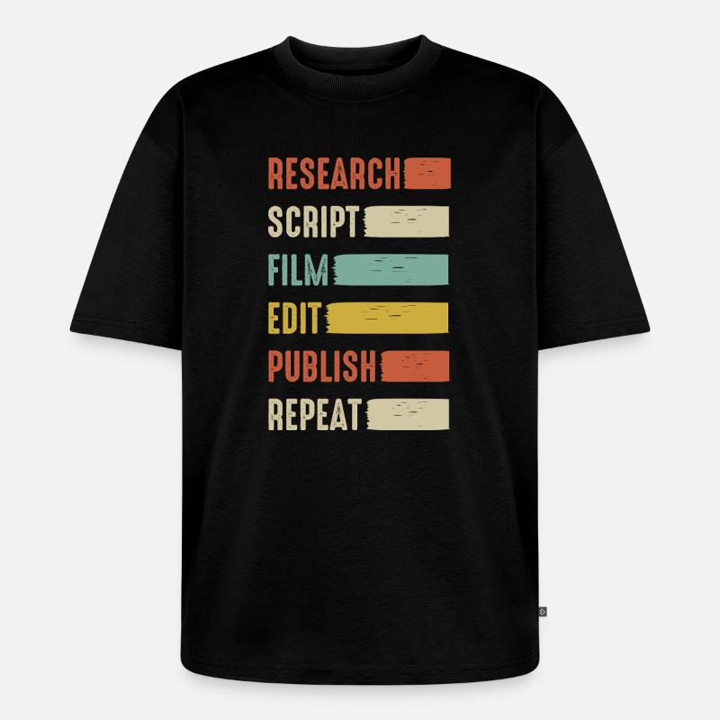 Videoeditor Content Creator Vlogger Streamer - Unisex Premium Oversized Bio T-Shirt - Schwarz