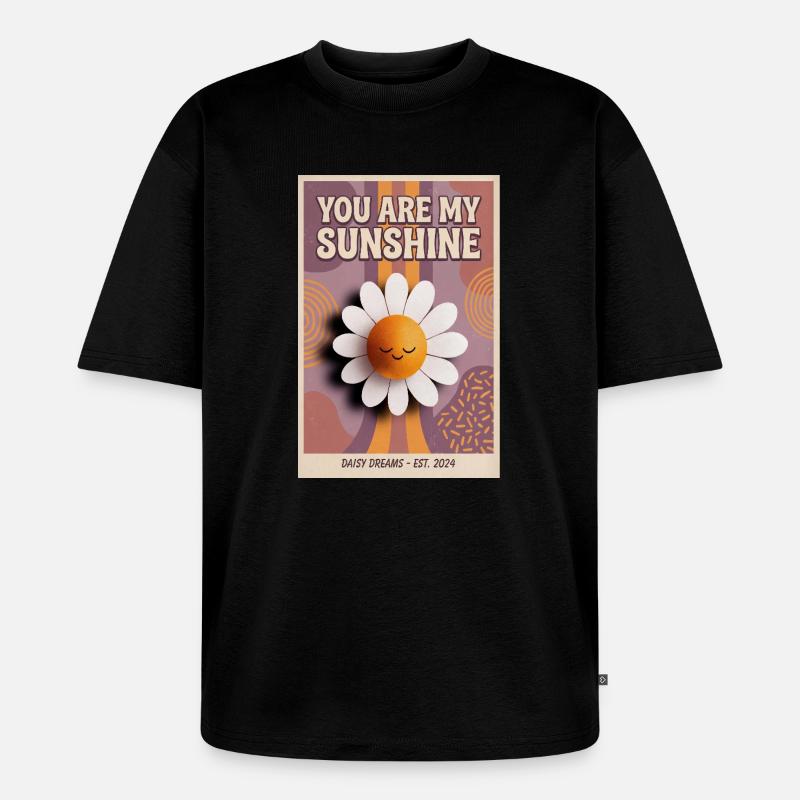 Du bist meine Sonnenschein-Gänseblümchen-Popkunst - Unisex Premium Oversized Bio T-Shirt - Schwarz