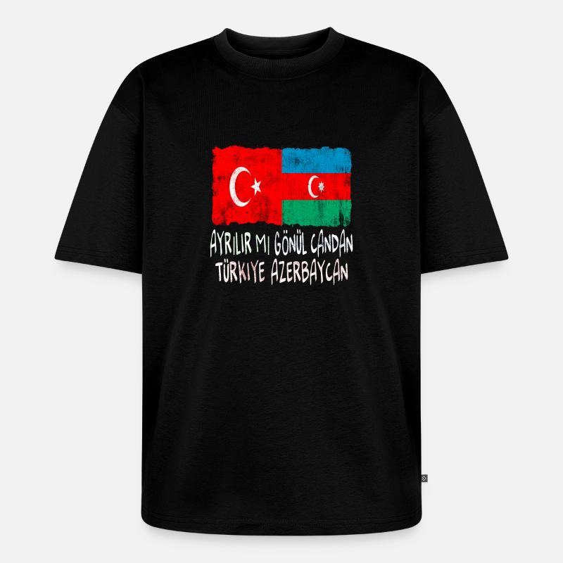 Türkiye Azerbaycan - Unisex Premium Oversized Bio T-Shirt - Schwarz