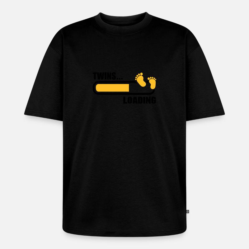 Zwillinge - Unisex Premium Oversized Bio T-Shirt - Schwarz