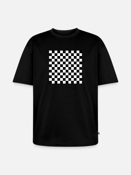 Black and White Chess Square - Unisex Premium Oversized Organic T-Shirt - black