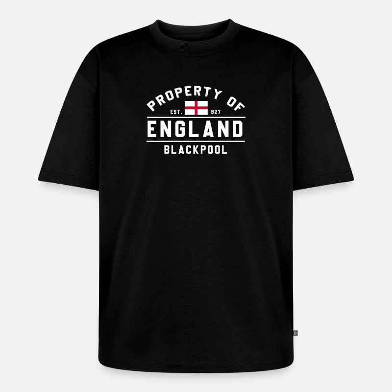 Drapeau de l’Angleterre Blackpool Emblem - T-shirt Premium bio oversize Unisexe - noir