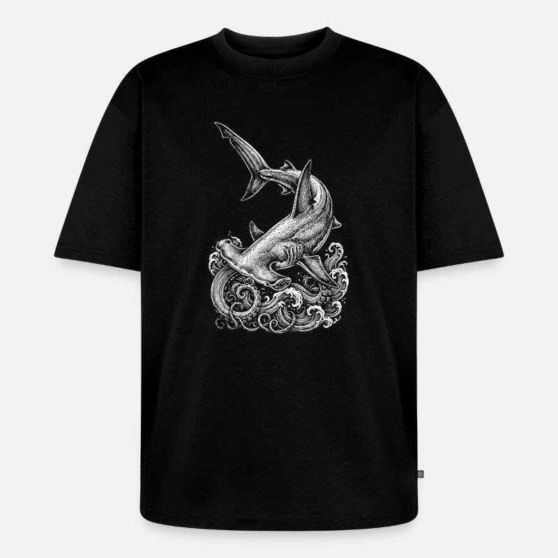 Conception du requin-marteau - T-shirt Premium bio oversize Unisexe - noir
