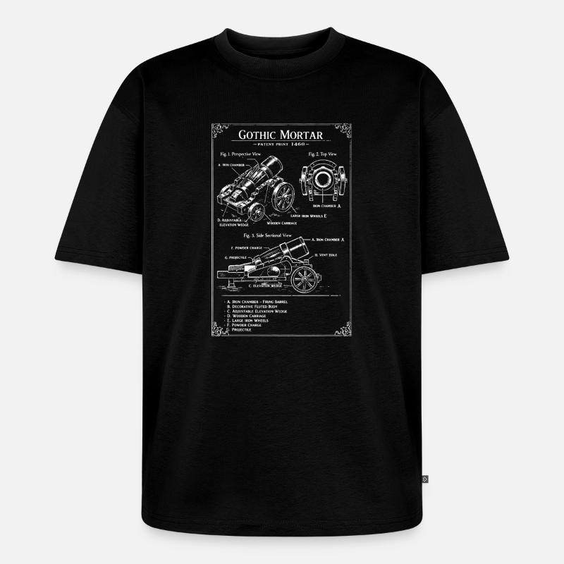 Plan de mortier gothique - T-shirt Premium bio oversize Unisexe - noir