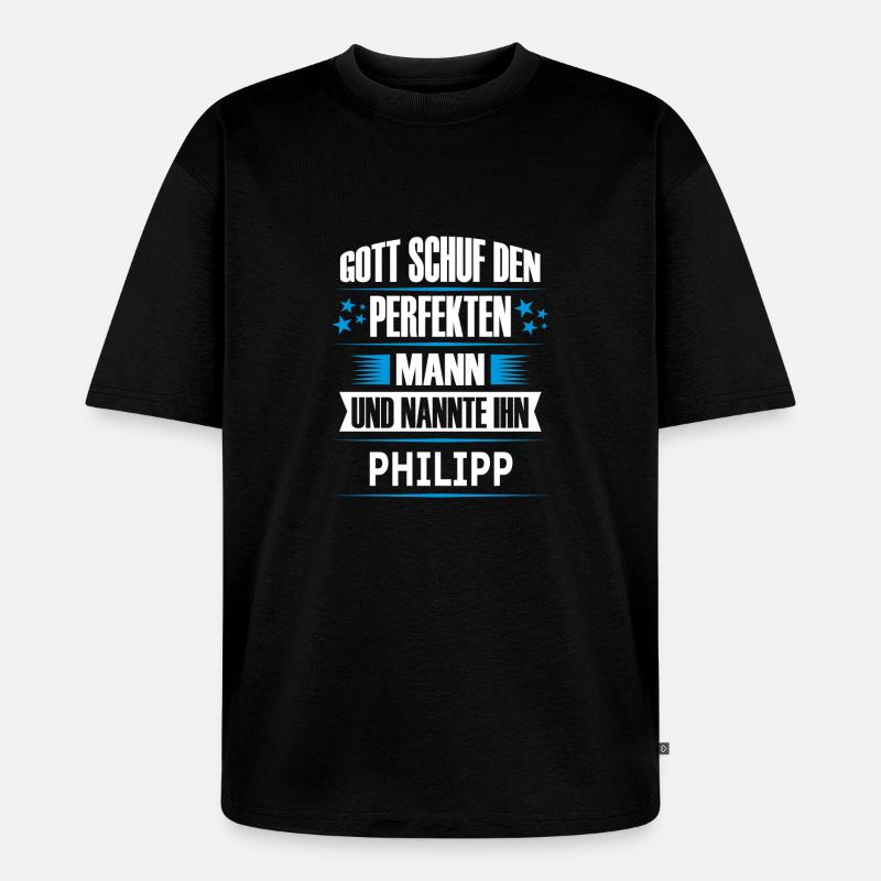 PHILIPP - Unisex Premium Oversized Bio T-Shirt - Schwarz