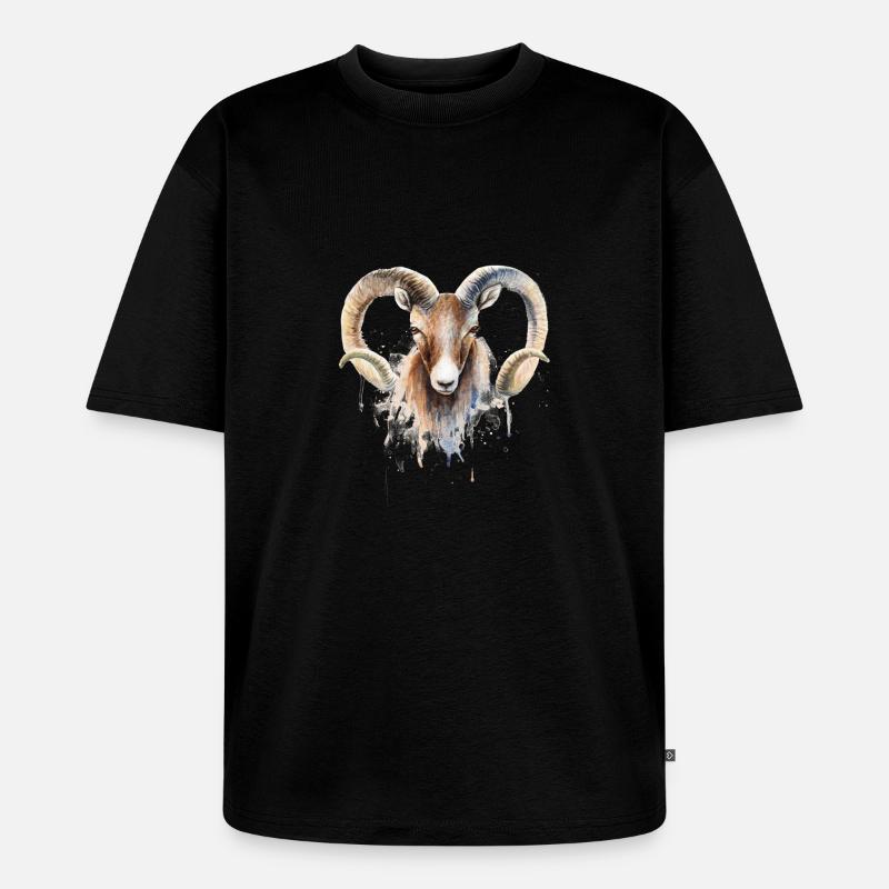 Sternzeichen Widder - Unisex Premium Oversized Bio T-Shirt - Schwarz