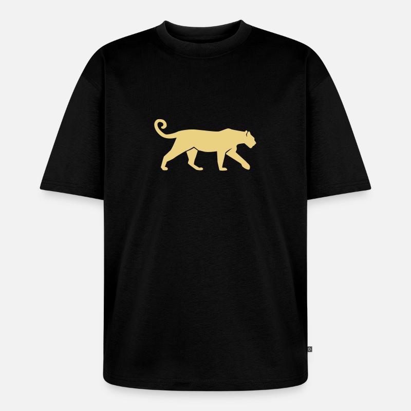Leopard - Unisex Premium Oversized Bio T-Shirt - Schwarz