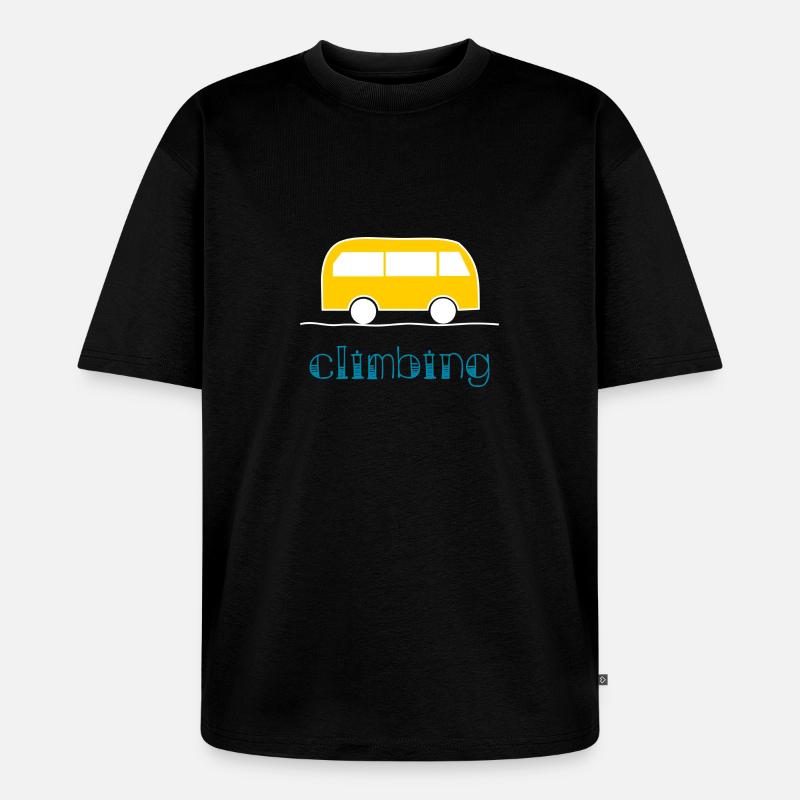 CLIMBING. ESCALADE. VAN. GRIMPER. ESCALADER. - T-shirt Premium bio oversize Unisexe - noir