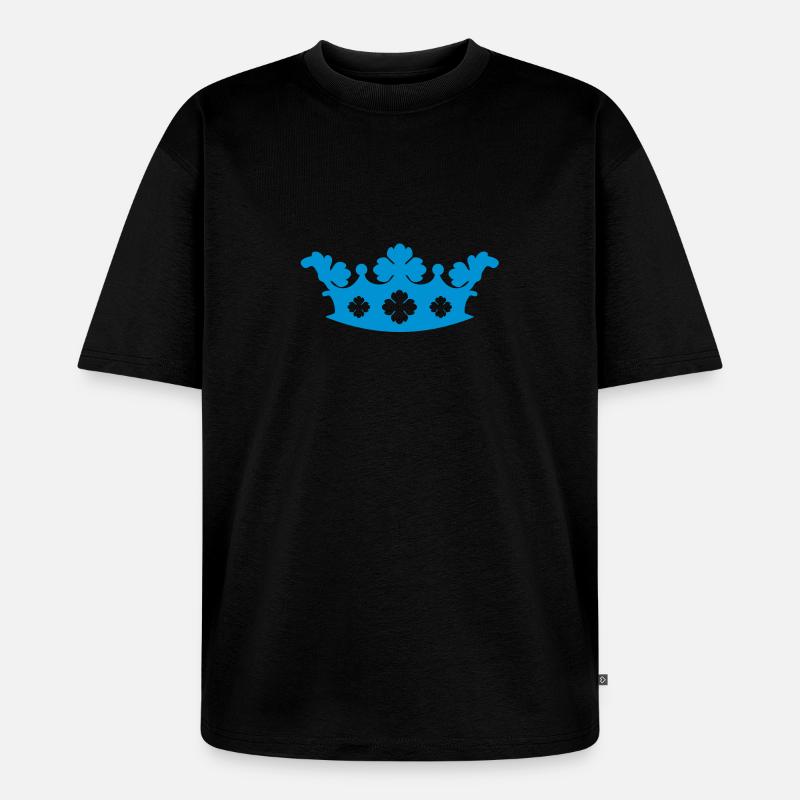 Crown - T-shirt Premium bio oversize Unisexe - noir