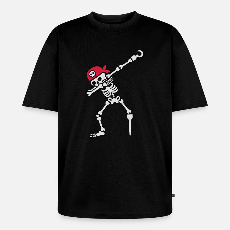 Dab / dabbing skeleton pirate - Unisex Premium Oversized Bio T-Shirt - Schwarz