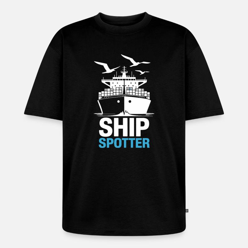 Ship Spotter Leidenschaft Maritim - Unisex Premium Oversized Bio T-Shirt - Schwarz