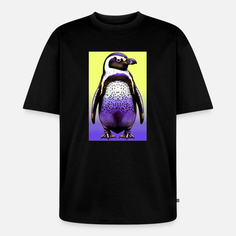 Pinguin - Unisex Premium Oversized Bio T-Shirt - Schwarz