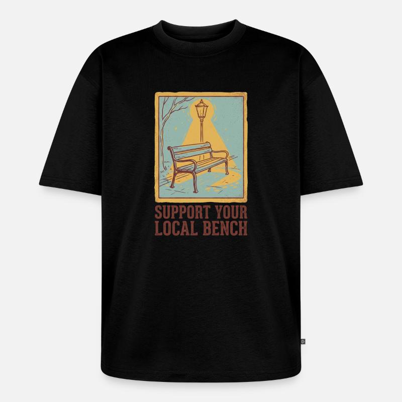 Support Bench - Unisex Premium Oversized Bio T-Shirt - Schwarz