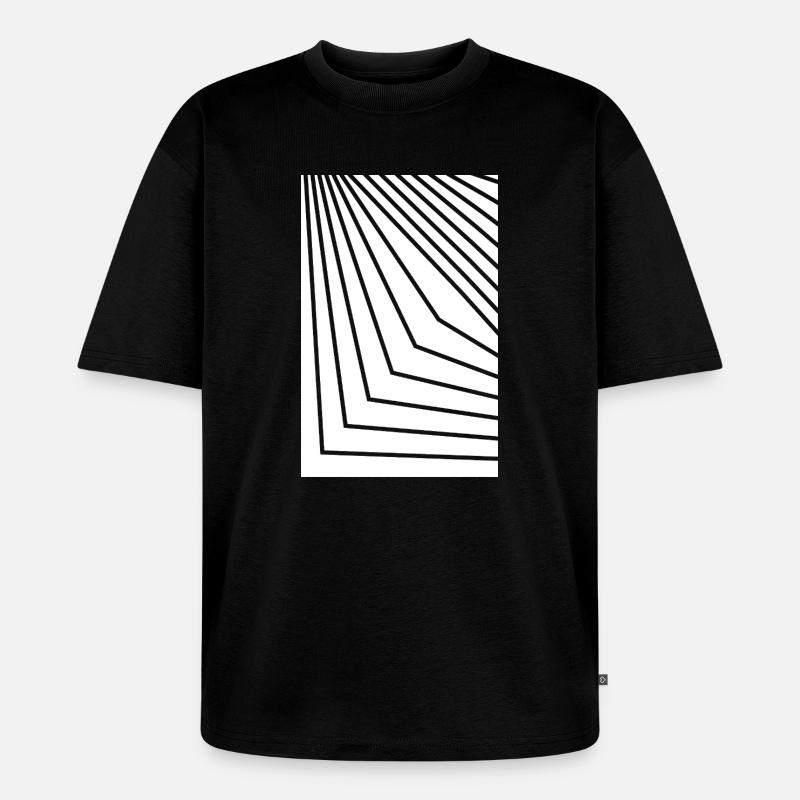 Angular Concentric Lines - Unisex Premium Oversized Organic T-Shirt - black