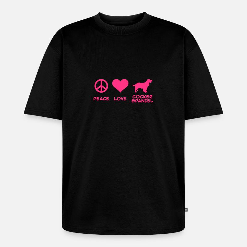 Cocker Spaniel - Unisex Premium Oversized Bio T-Shirt - Schwarz