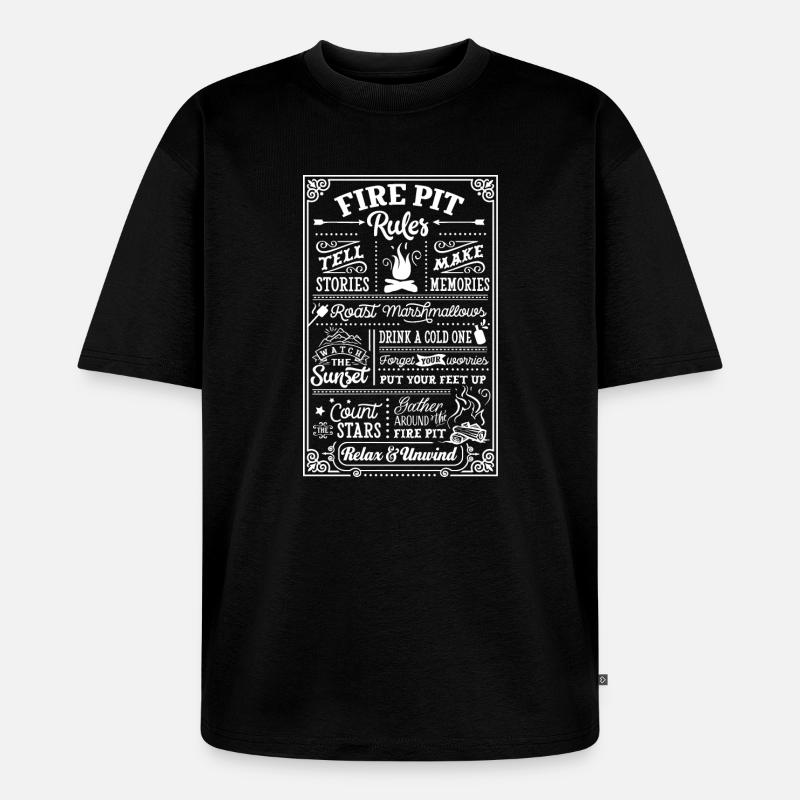 Fire Pit Rule - Unisex Premium Oversized Bio T-Shirt - Schwarz