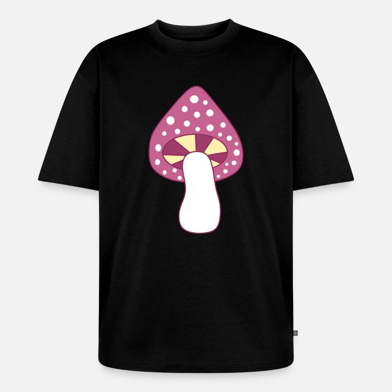 Mushroom fly agaric violet pattern customizable - Unisex Premium Oversized Organic T-Shirt - black