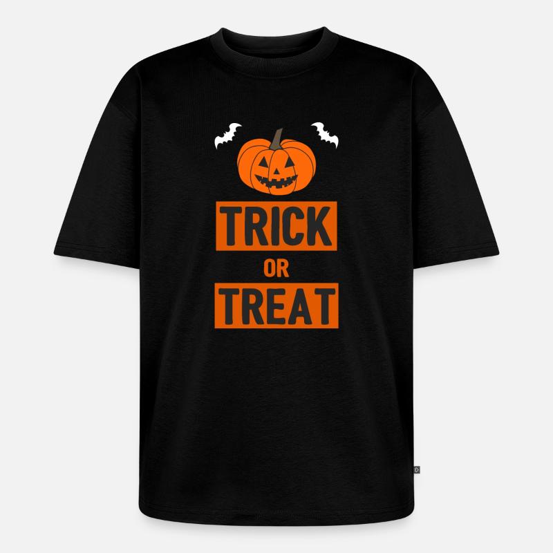 Süßigkeiten oder ein Zauberspruch - Halloween - Unisex Premium Oversized Bio T-Shirt - Schwarz