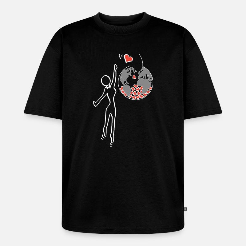 Give love - Unisex Premium Oversized Organic T-Shirt - black