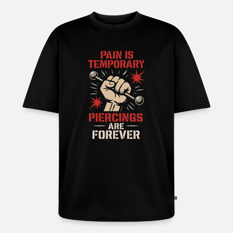 Piercing Addict Body Mod Enthusiast - Unisex Premium Oversized Bio T-Shirt - Schwarz
