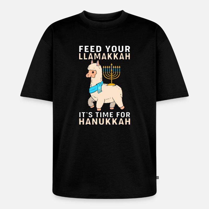 Hanoukka Hanoukka Hanoukka Lama - T-shirt Premium bio oversize Unisexe - noir