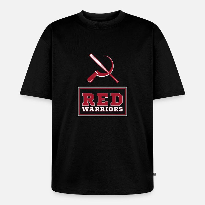 Red Warriors Logo2 - T-shirt Premium bio oversize Unisexe - noir