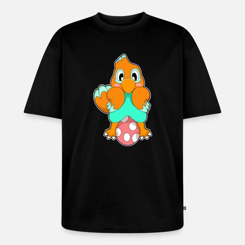 Papagei Ei - Unisex Premium Oversized Bio T-Shirt - Schwarz