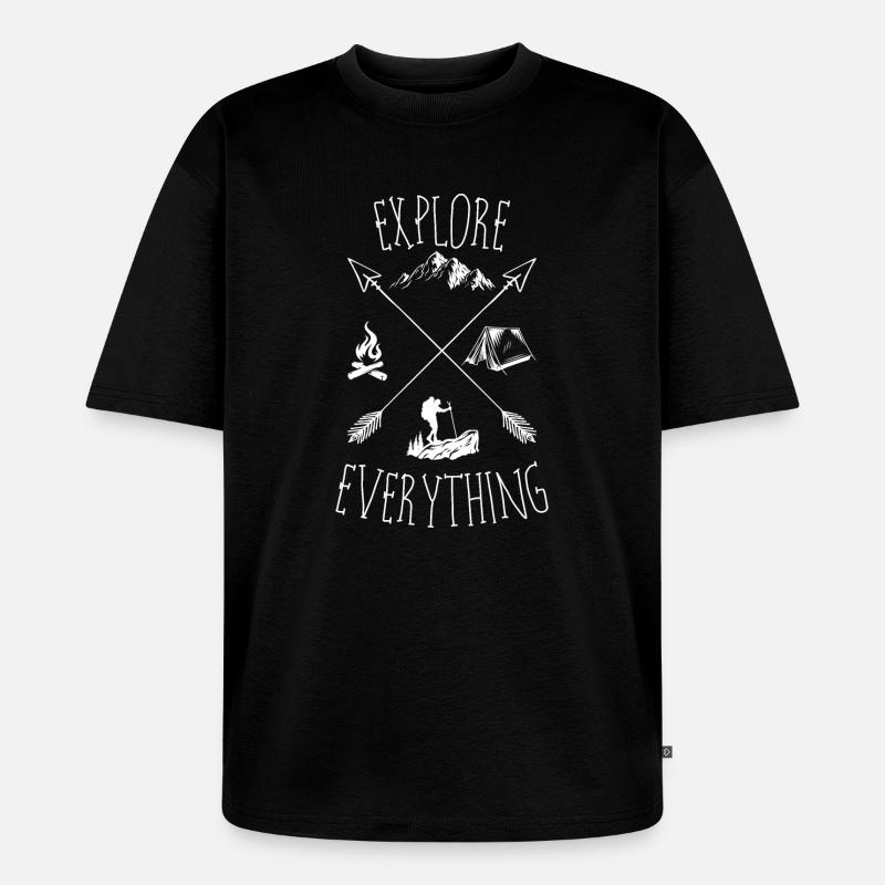 Entdecken Sie alles draußen - Unisex Premium Oversized Bio T-Shirt - Schwarz