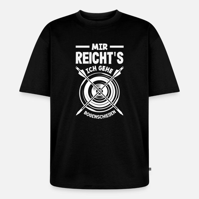 Ich gehe Bogenschießen - Unisex Premium Oversized Bio T-Shirt - Schwarz