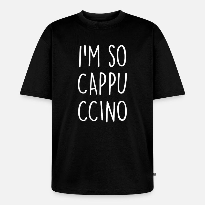 Cappuccino - Unisex Premium Oversized Bio T-Shirt - Schwarz