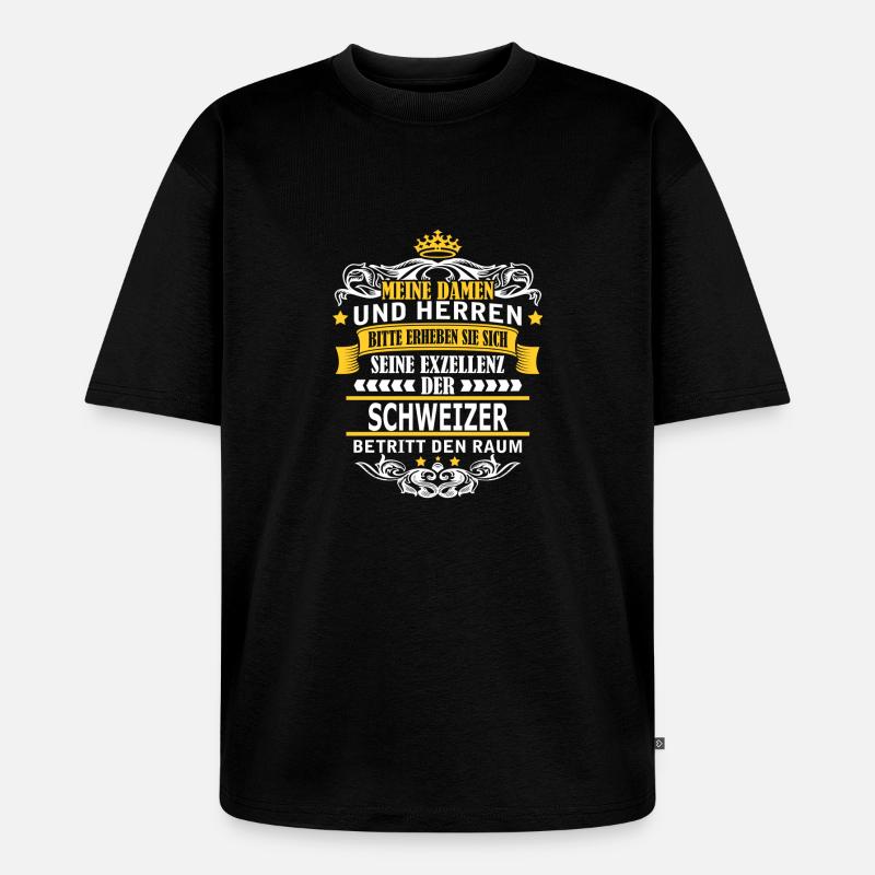SCHWEIZER - Unisex Premium Oversized Bio T-Shirt - Schwarz