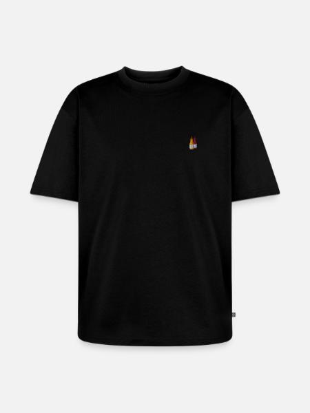 Ketchup and mustard embroidered - Unisex Premium Oversized Organic T-Shirt - black