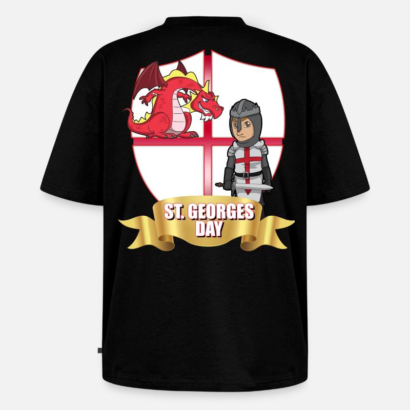 Chevalier Dragon de la Saint-Georges - T-shirt Premium bio oversize Unisexe - noir