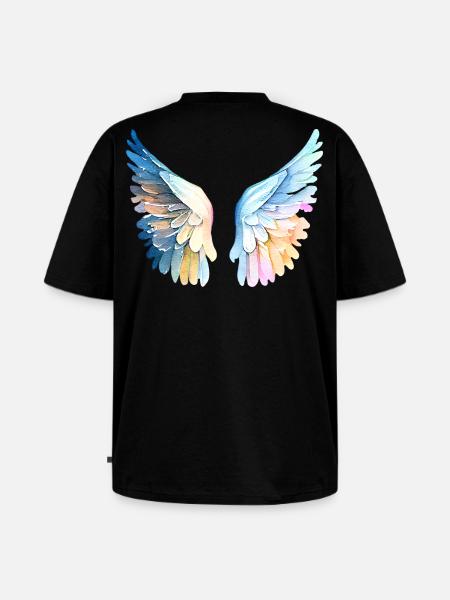 Ailes d'Ange Pastel Angelwings - Unisex Premium Oversized Organic T-Shirt - black