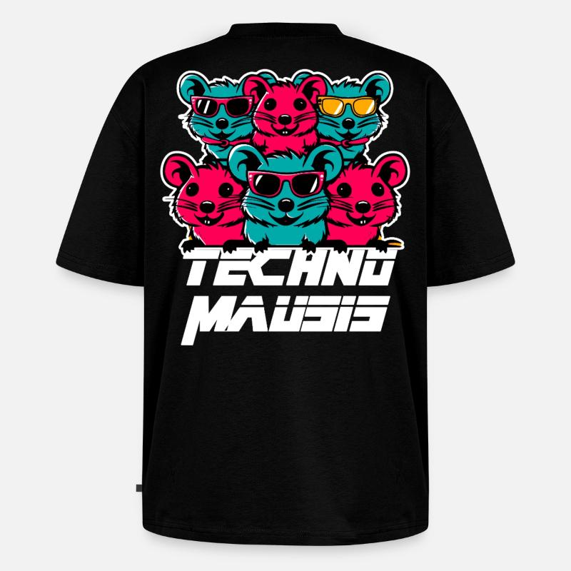 Techno Mausis - Unisex Premium Oversized Bio T-Shirt - Schwarz