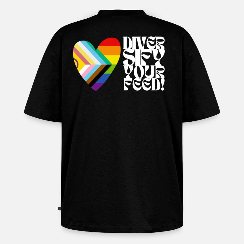 🌈♿ Diversify Your Feed–Progress Pride&Disability - Unisex Premium Oversized Bio T-Shirt - Schwarz