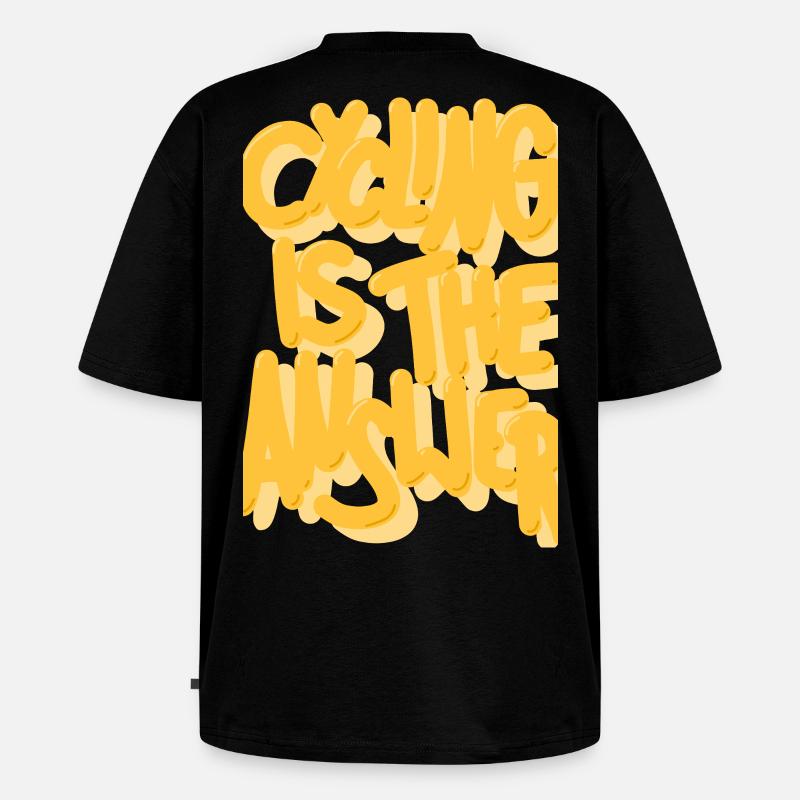 Cycling is the answer gelb - Unisex Premium Oversized Bio T-Shirt - Schwarz