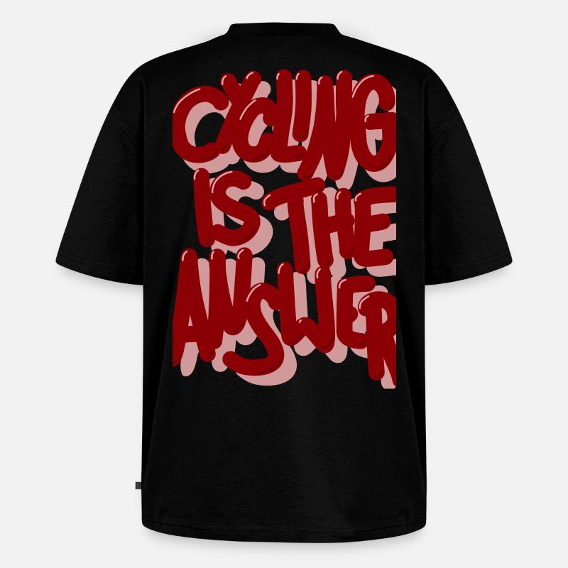 Cycling is the answer weinrot - Unisex Premium Oversized Bio T-Shirt - Schwarz