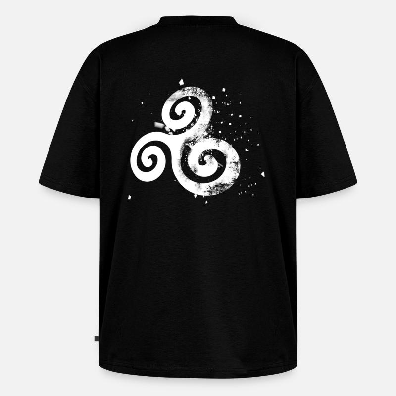 bzh triskell eclate 2 - T-shirt Premium bio oversize Unisexe - noir